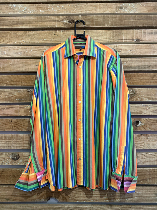 Ted Baker striped shirt. 16.5” collar. Size Large.