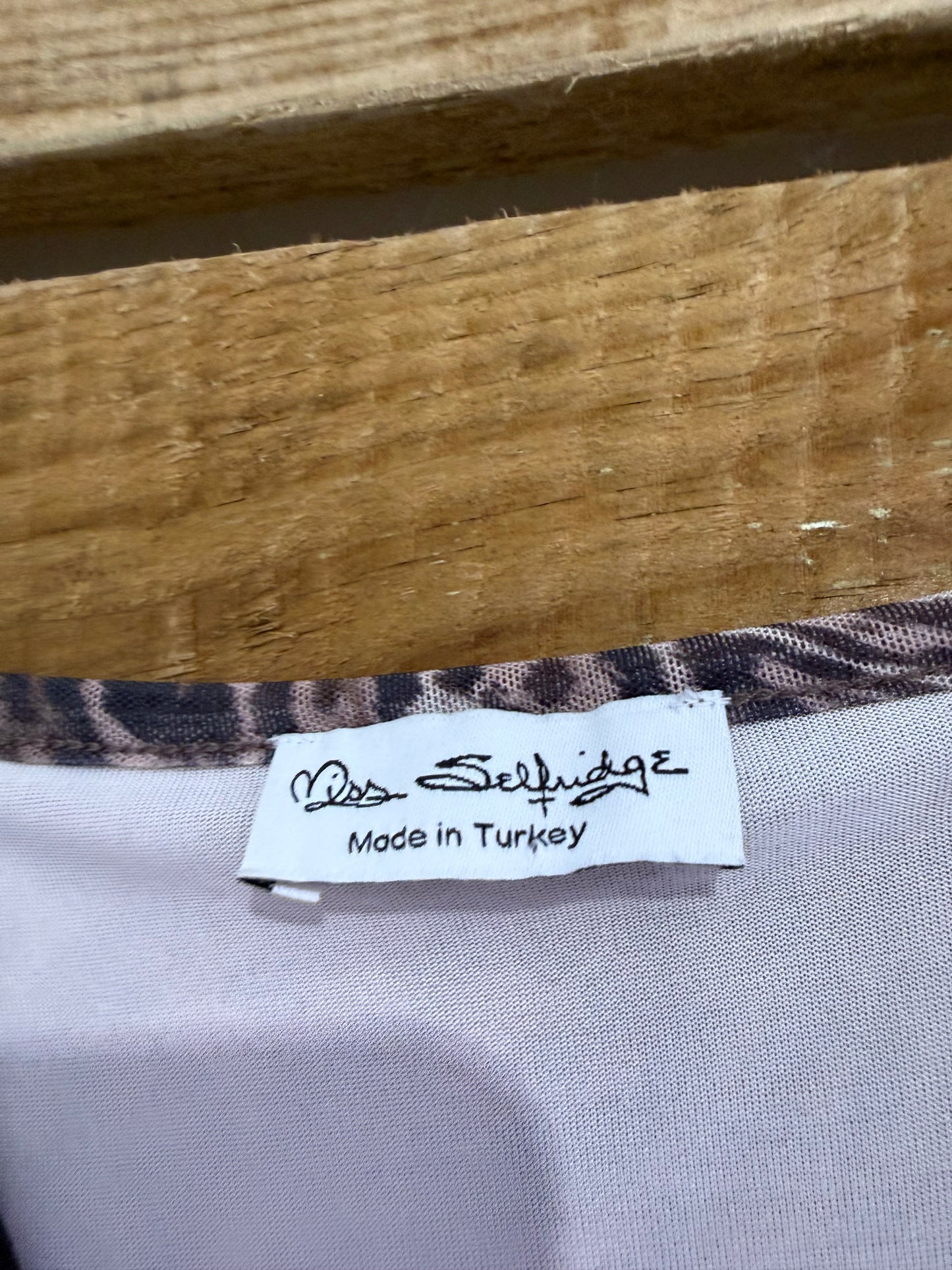 Vintage Y2K Miss Selfridge leopard print lace trim  maxi dress. Summer. Size UK10.