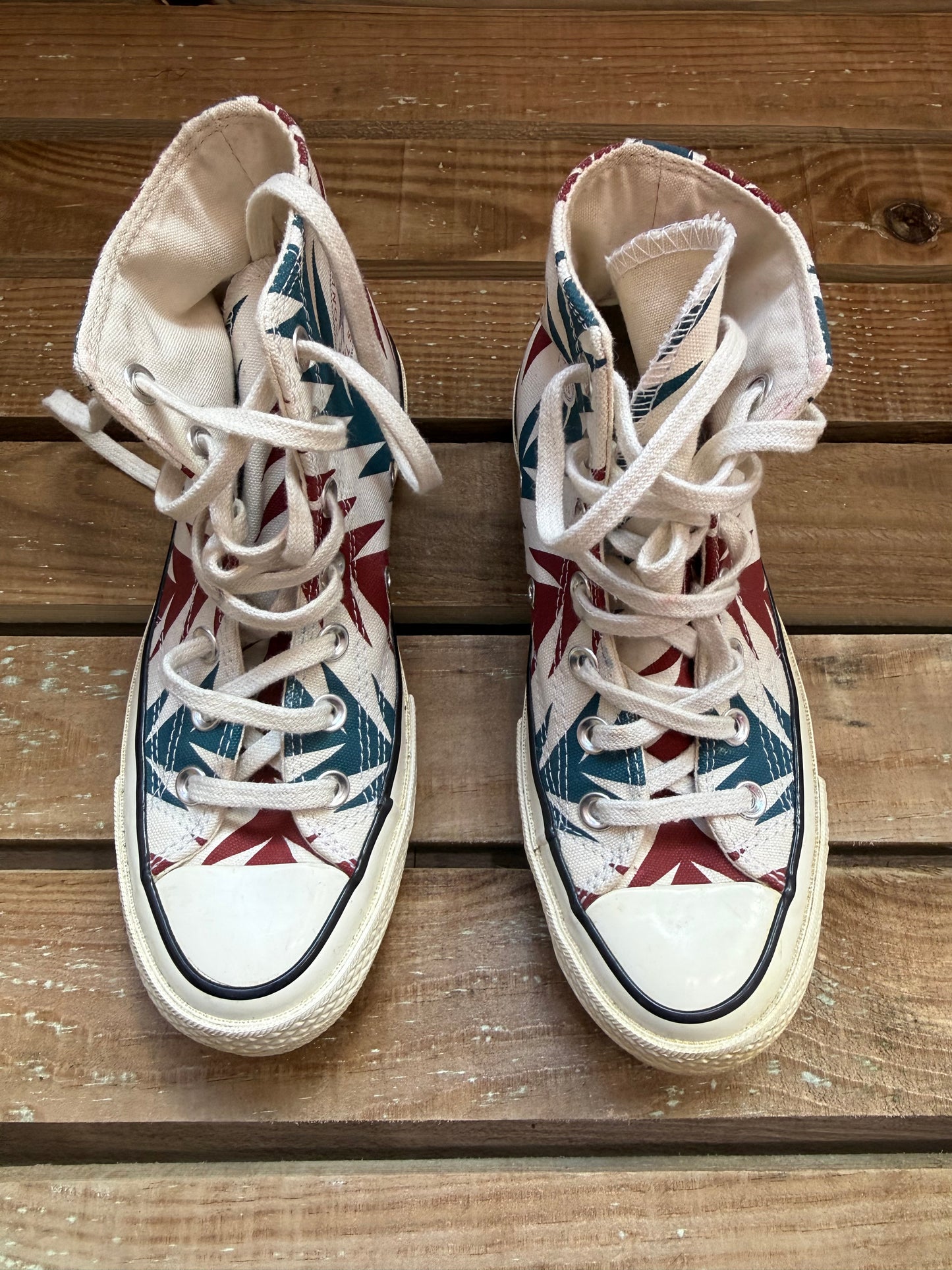 Converse Chuck Taylor All Star '70 Hi "Chili Paste" archival print trainers. UK4, EU37