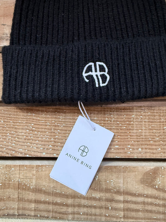 Anine Bing Beanie Hat. Alpaca & wool. BNWT. One size. Black.