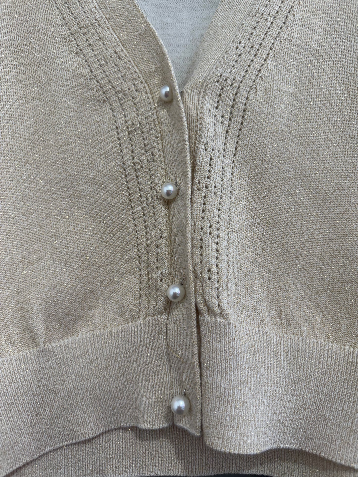 L.K Bennett glittery cardigan, pearl buttons. Evening/ Wedding. Size Medium.