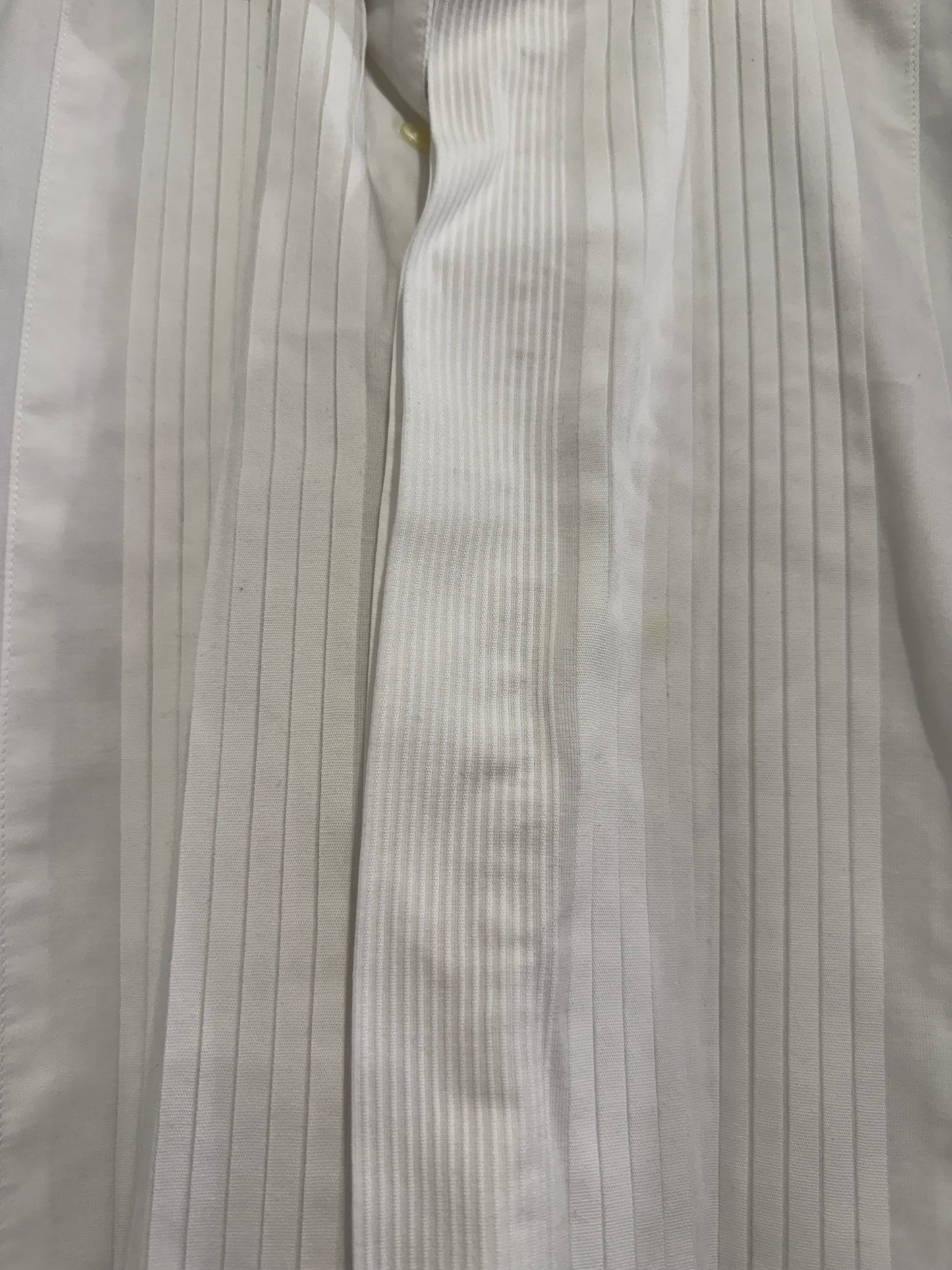Frederick Theak white Dress Shirt - French Cuffs, Size 15.5 collar. Size Large. Black tie.