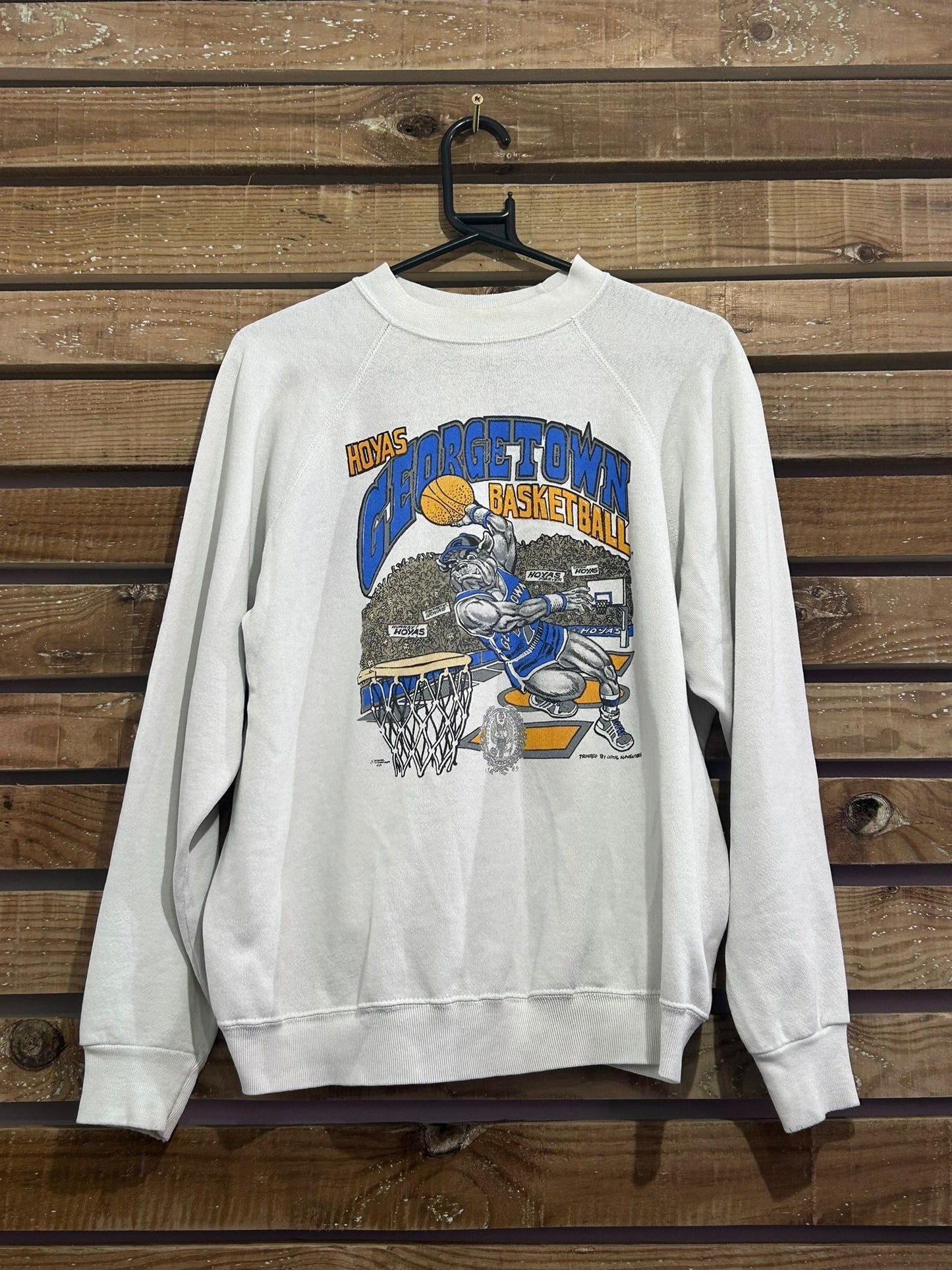 Vintage RARE 80s Hoyas Georgetown Basketball Sweater/ Sweatshirt. Size Large. USA