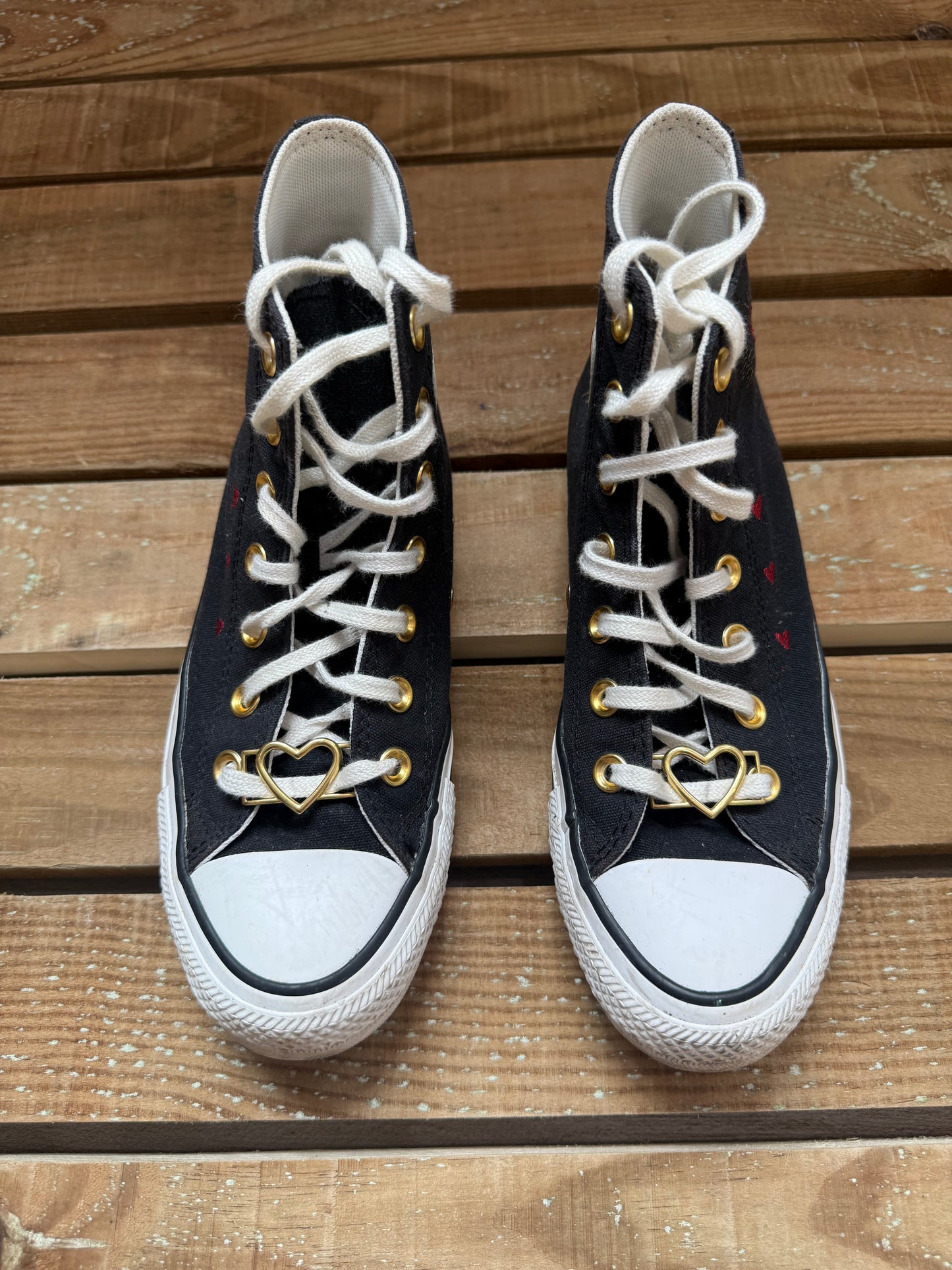 Converse Valentines Day All Star high-top trainers. UK4.5 EU37.5