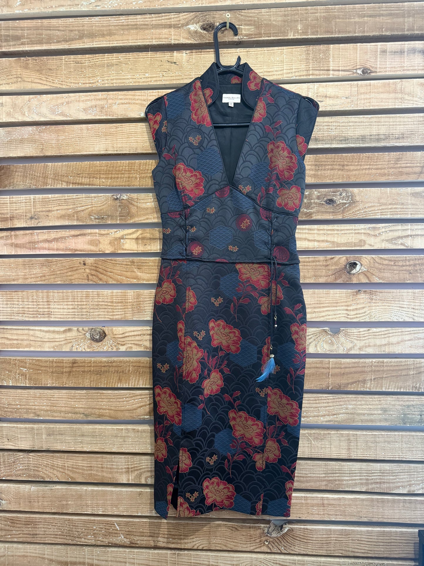 Vintage Y2K Karen Millen oriental style corset evening dress. Size UK10. Wedding/Party/Evening.