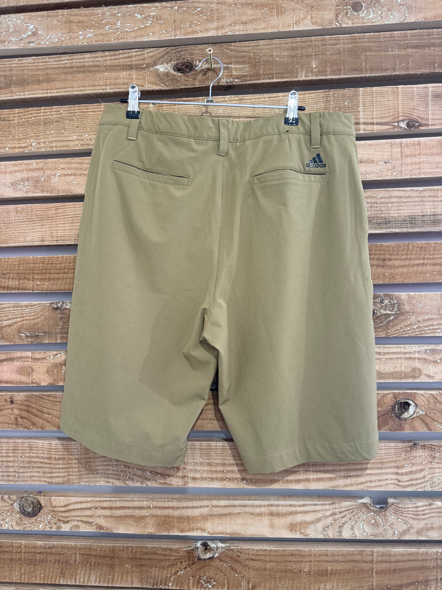 Adidas golf sports shorts. Size 34” waist. Khaki.