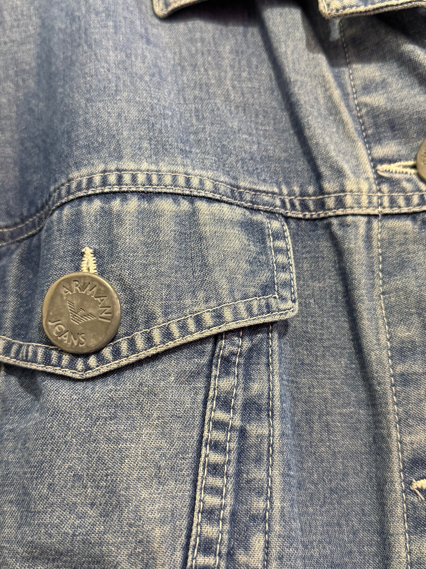 Vintage Y2K Armani blue denim Jacket. Size large.