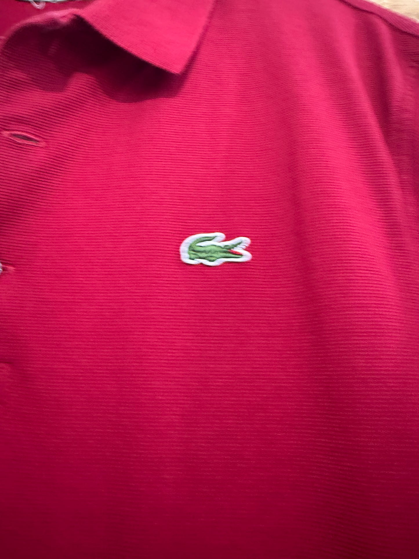 Vintage 90s Lacoste polo shirt. Burgundy. Size Medium. 44” chest.