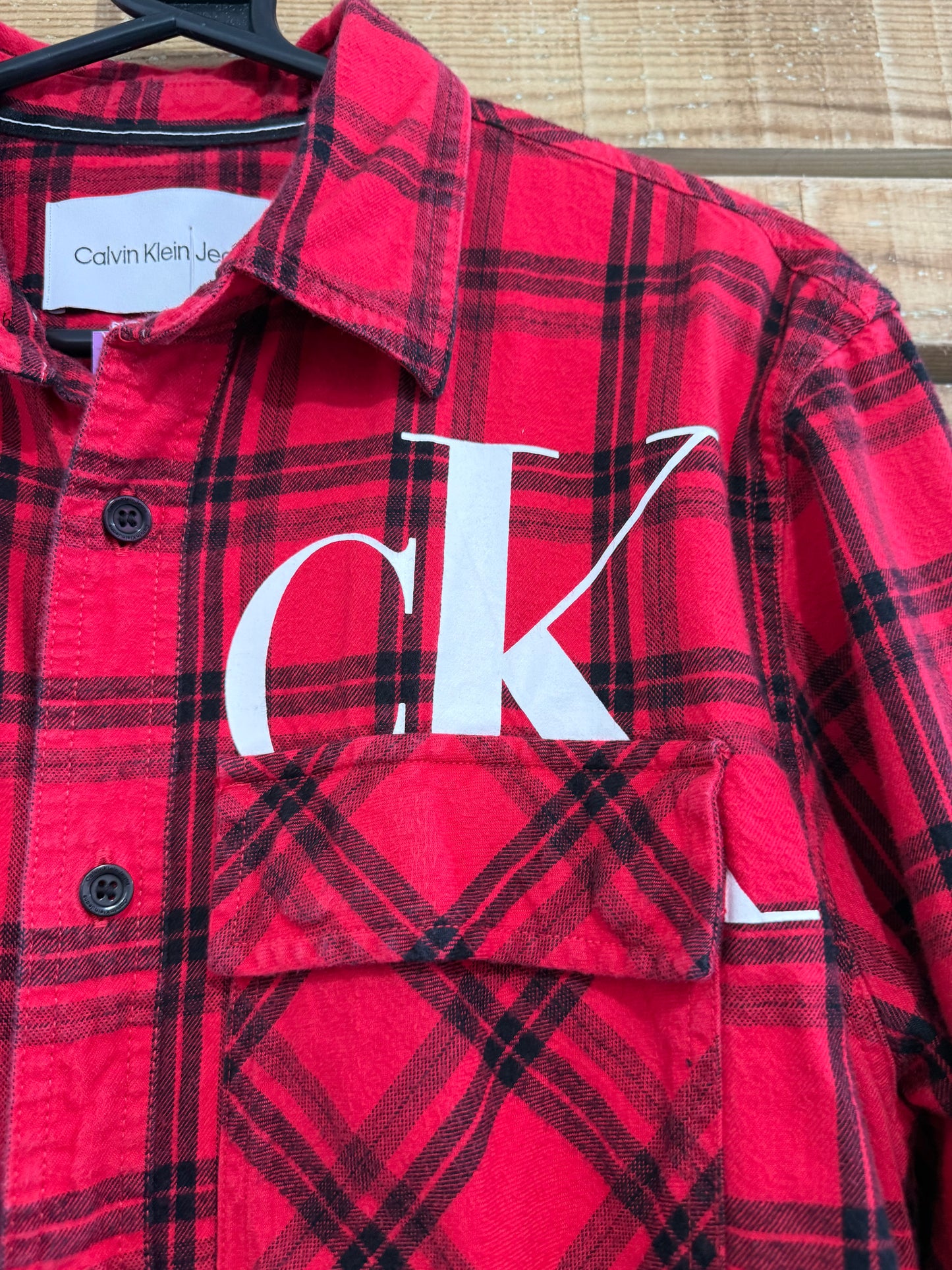 Calvin Klein checked tartan/ plaid button up shirt. Size Small.