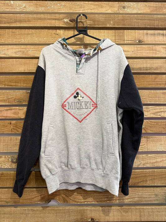 Vintage 80s Disney Mickey Mouse hoodie/ hooded sweater. Grey. Size XL.