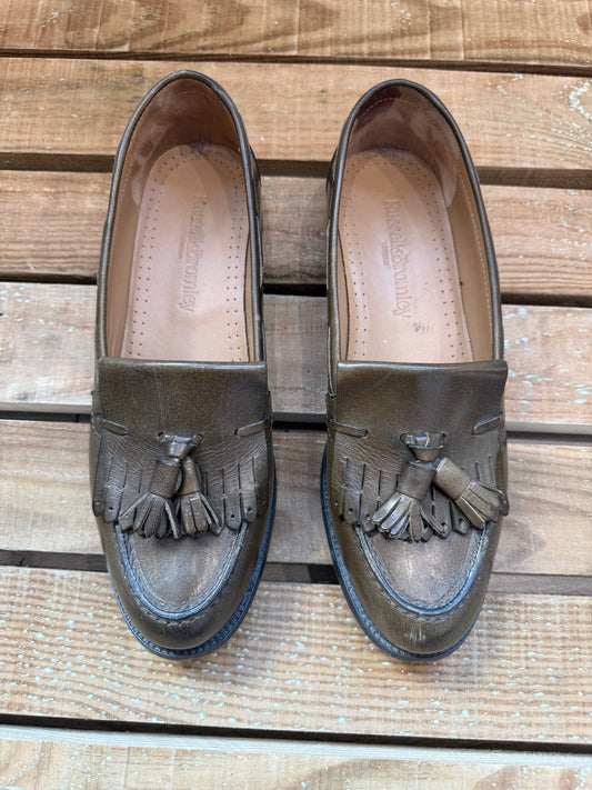 Russell & Bromley Chester Tassel Loafers/ shoes. Olive. EU41. UK7