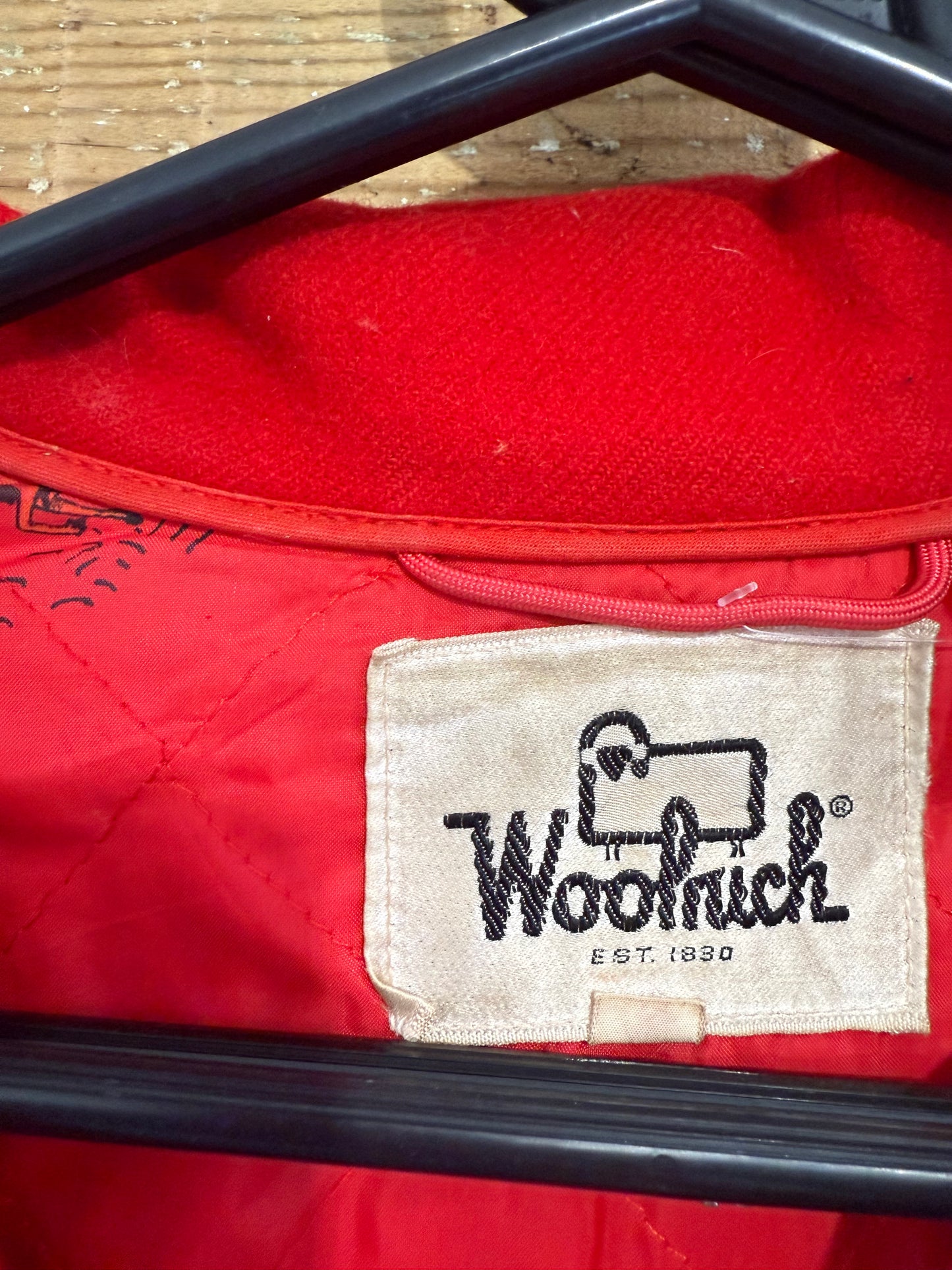 Vintage 50s red wool woolrich jacket. Size Medium. Rockabilly.