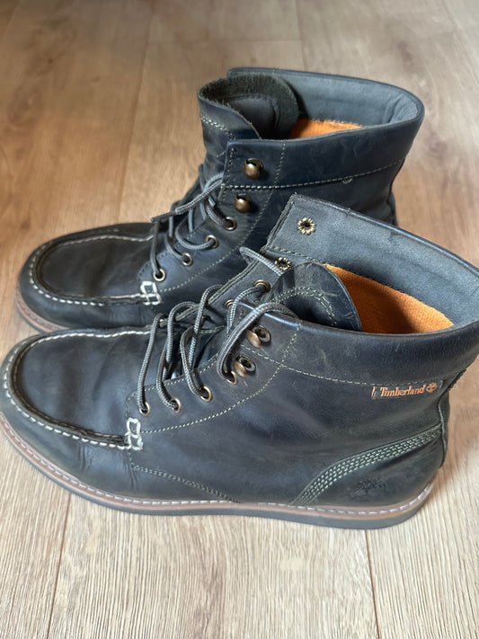 TIMBERLAND 'Newmarket II' Men's Green Full Grain Leather Walking Boots UK 8.5