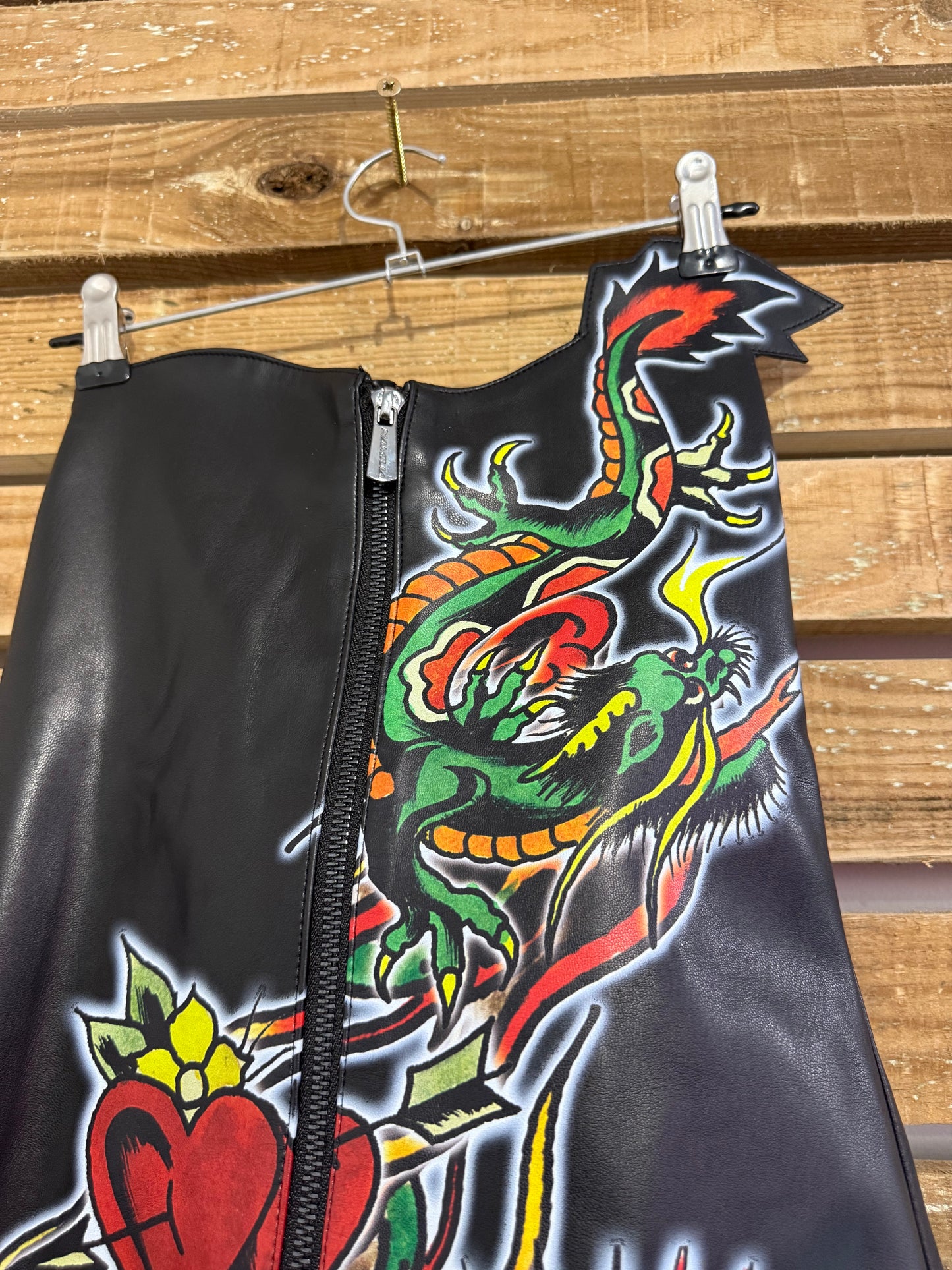 Ed Hardy x Namilia strapless dragon tattoo print mini dress. Size XS. Festival/ Rave