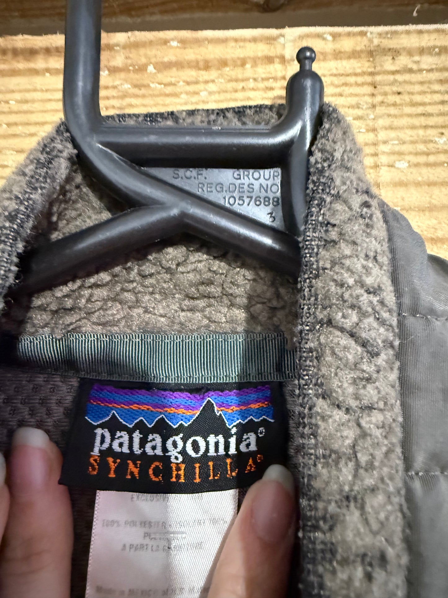 Vintage 90s Patagonia Synchilla Fleece Jacket. Size Large. Brown.