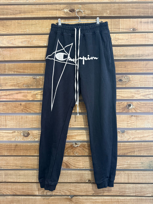RARE Rick Owen’s x Champion tracksuit pants/ joggers. Size Medium. Black.