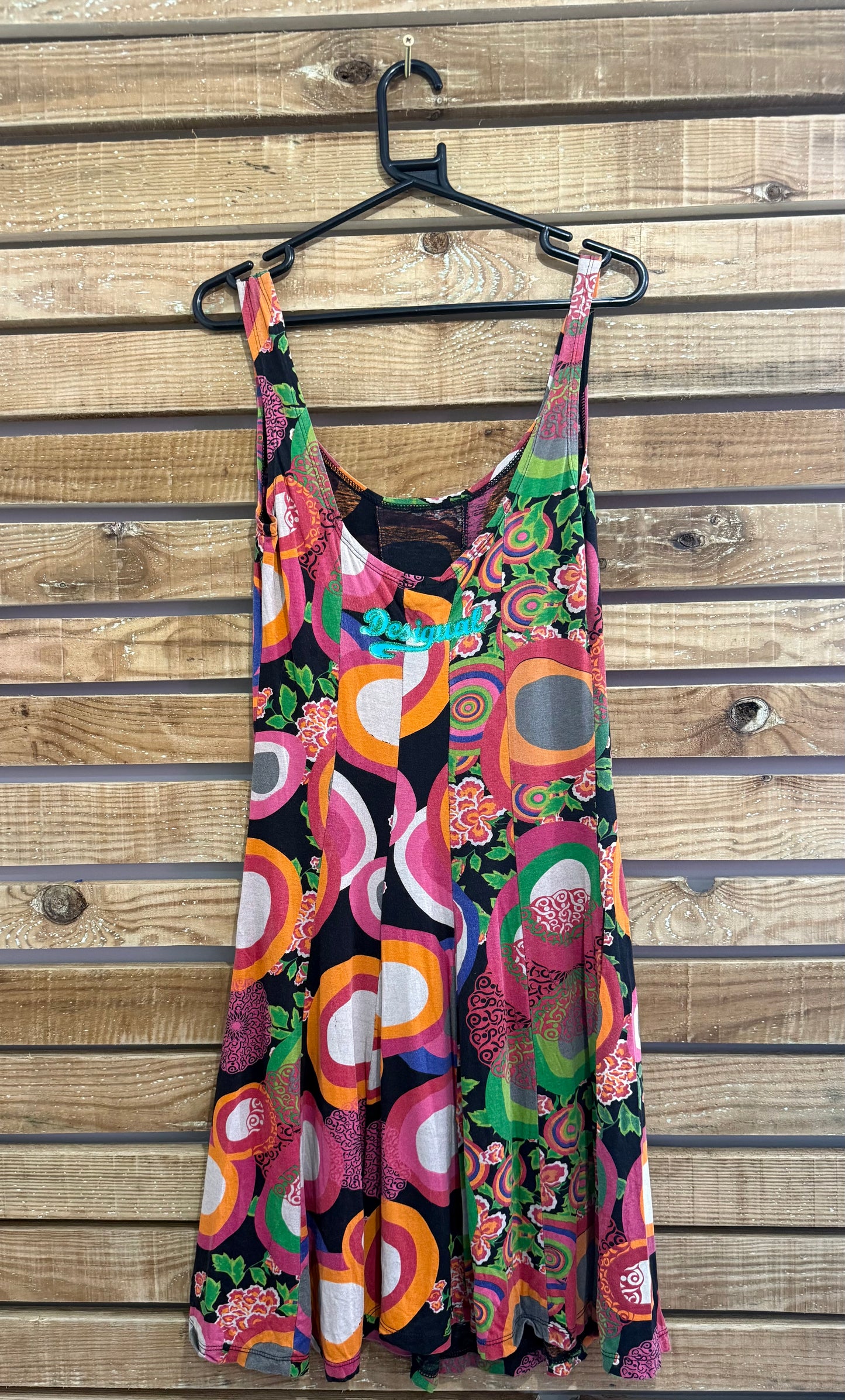 Vintage Y2K Desigual pattern skater mini dress. Summer/ boho/ festival. Size 8.