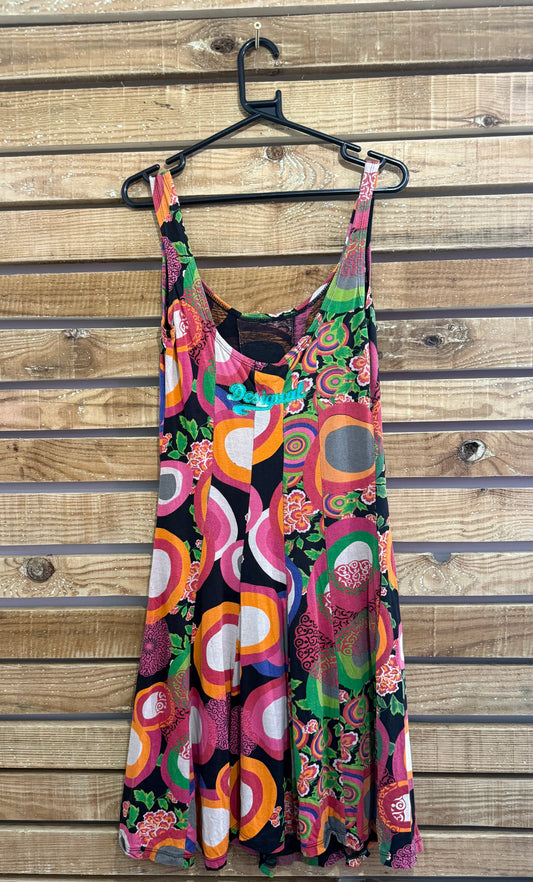 Vintage Y2K Desigual pattern skater mini dress. Summer/ boho/ festival. Size 8.