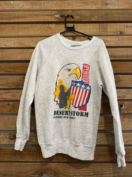 Vintage 90s USA Desert Storm Sweater Operation Eagle Logo Sweater/ Sweatshirt. Size Small.