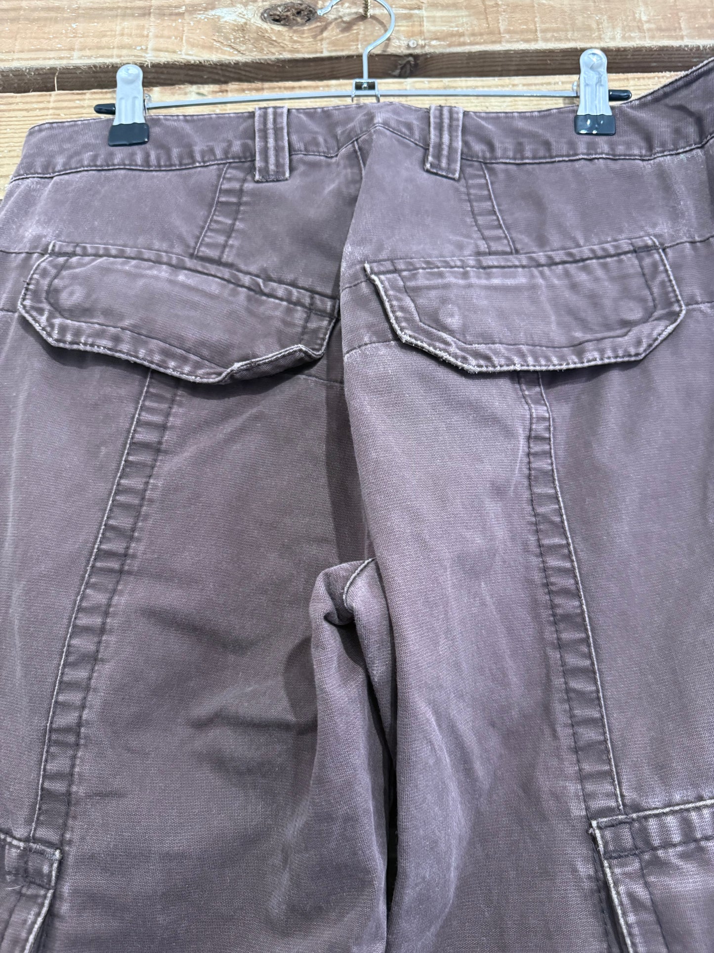 Vintage 90s Calvin Klein cargo jeans pants/ trousers. Brown. 34” waist, 35”leg.