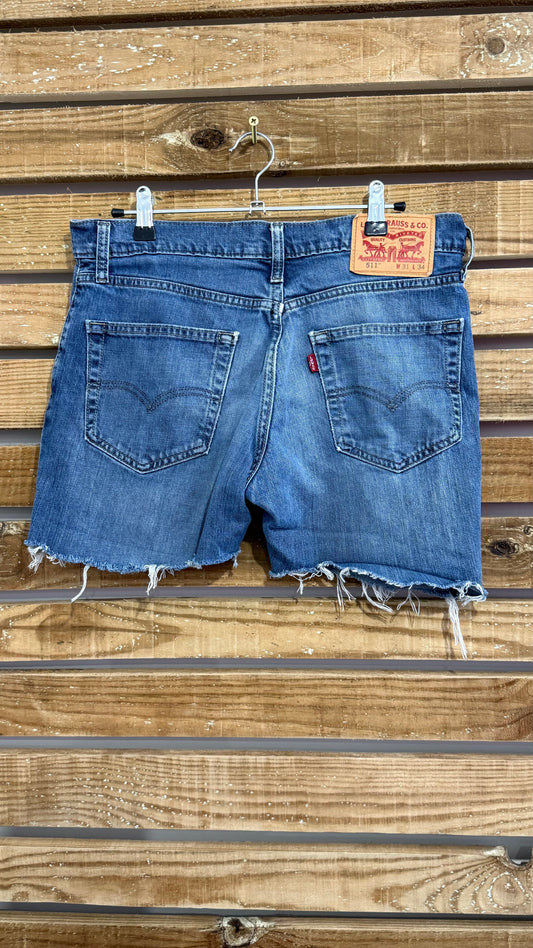Vintage 90s Levi’s 511 Cut Off Denim Shorts. 31” waist, UK10-12”