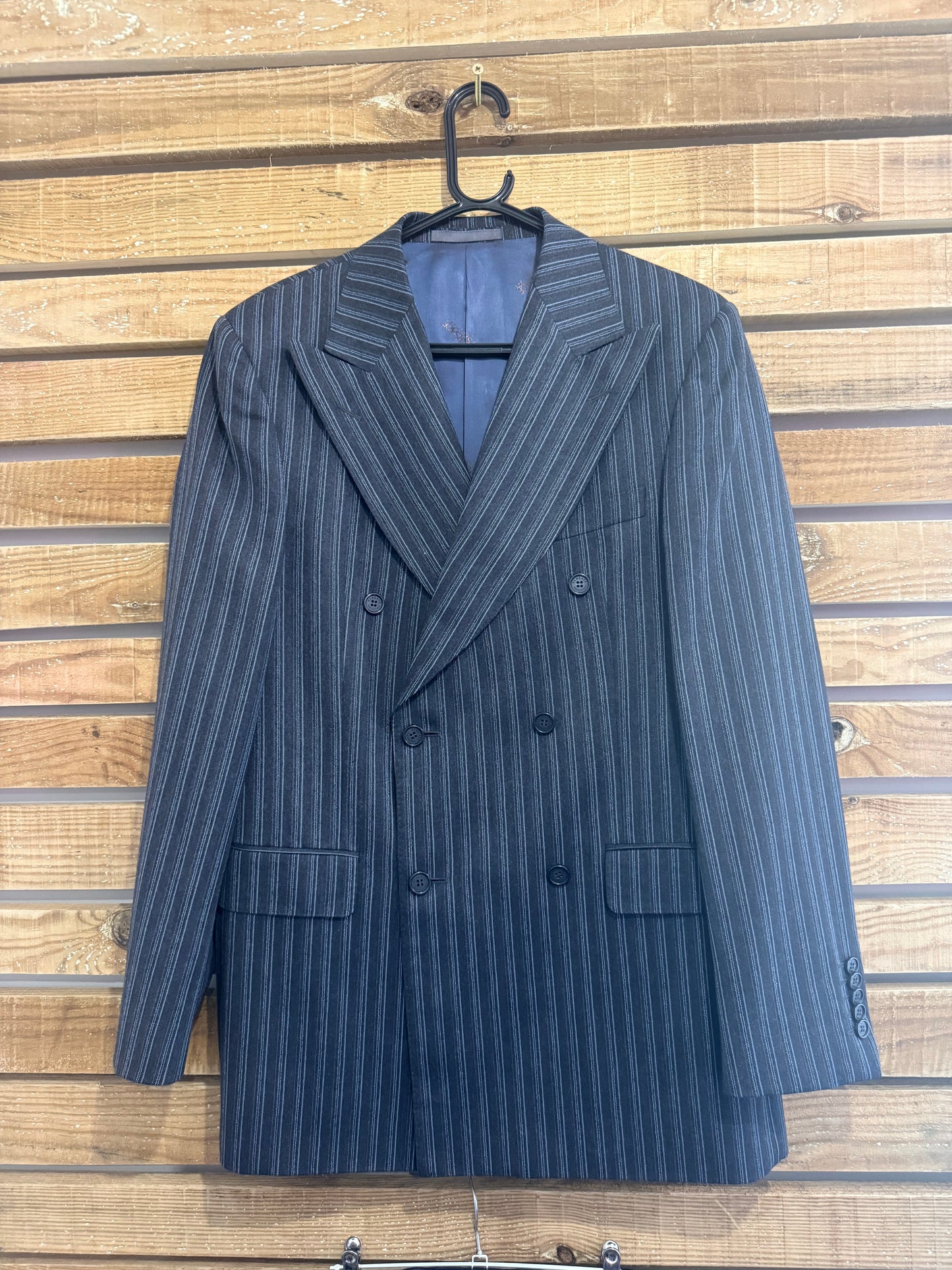Vintage 90s Versace - Pinstripe 2 piece suit. Jacket & Trousers. 42” chest, 32”waist. Deadstock.