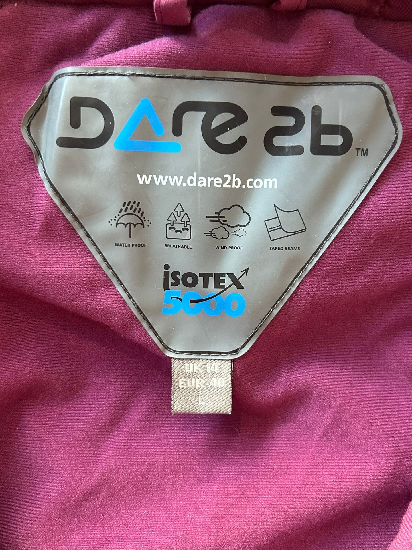 Dare2be isotex 5000 Ski/ snowboard jacket. Winter. Size Large.