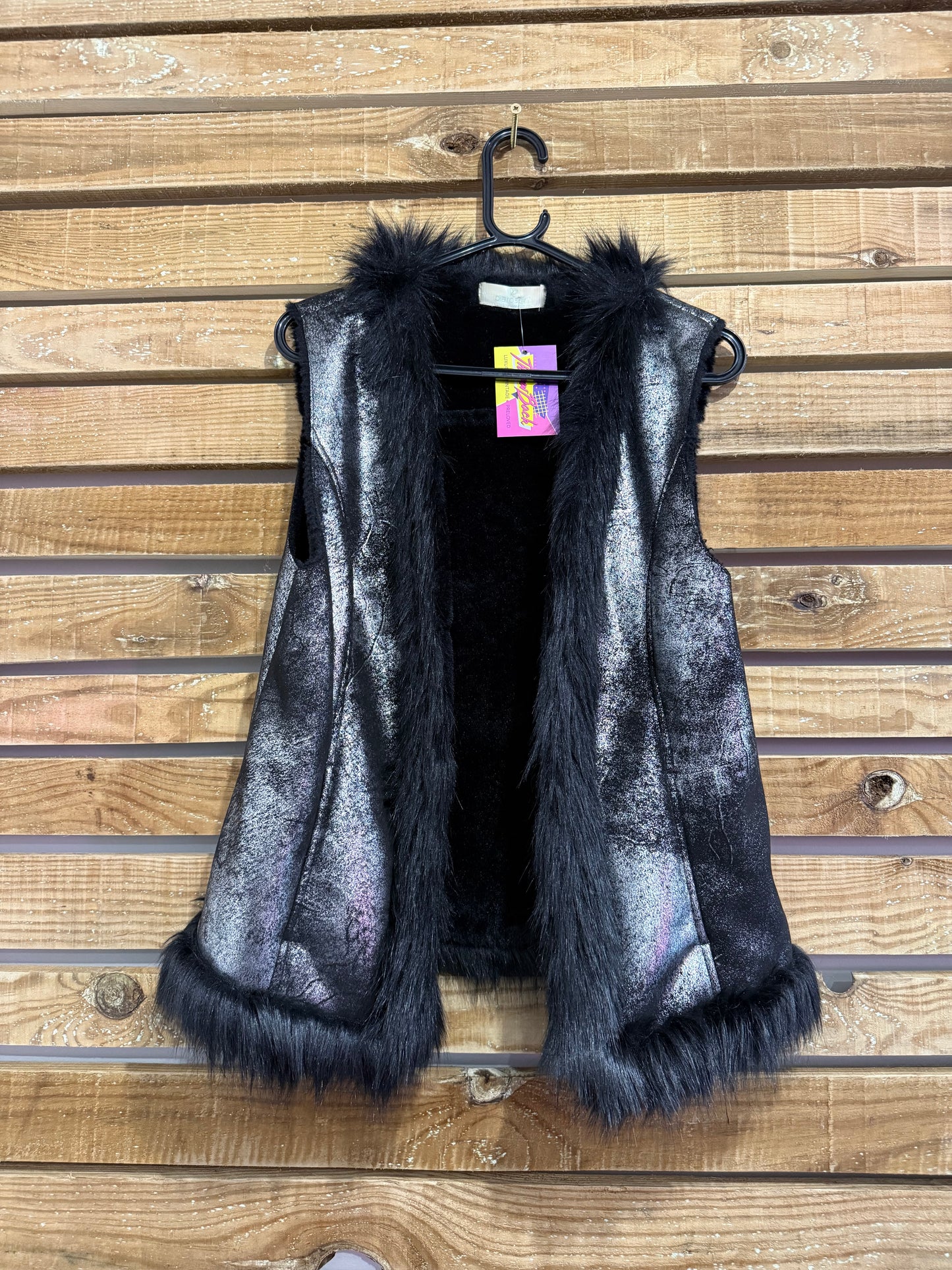 Vintage Y2K Faux Fur/ sheepskin Gilet/Sleeveless Jacket/ Gilet. Size 12. Festival.