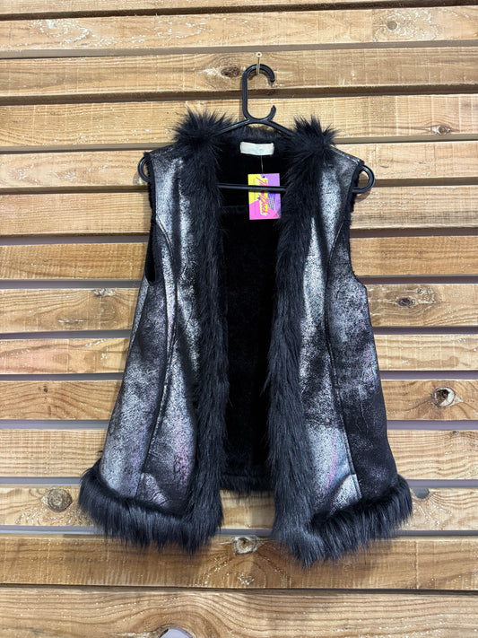 Vintage Y2K Faux Fur/ sheepskin Gilet/Sleeveless Jacket/ Gilet. Size 12. Festival.