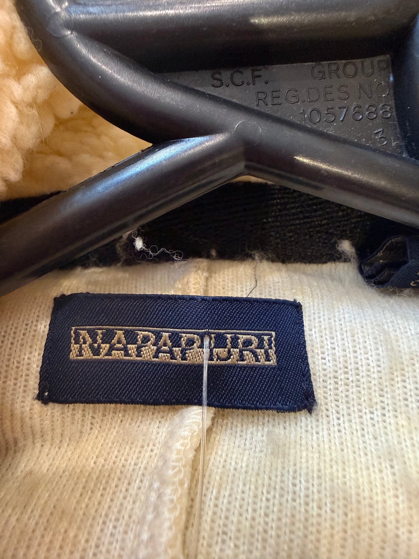 Vintage Y2K RARE Napapijri embroidered fleece Jacket. Size Small. Cream