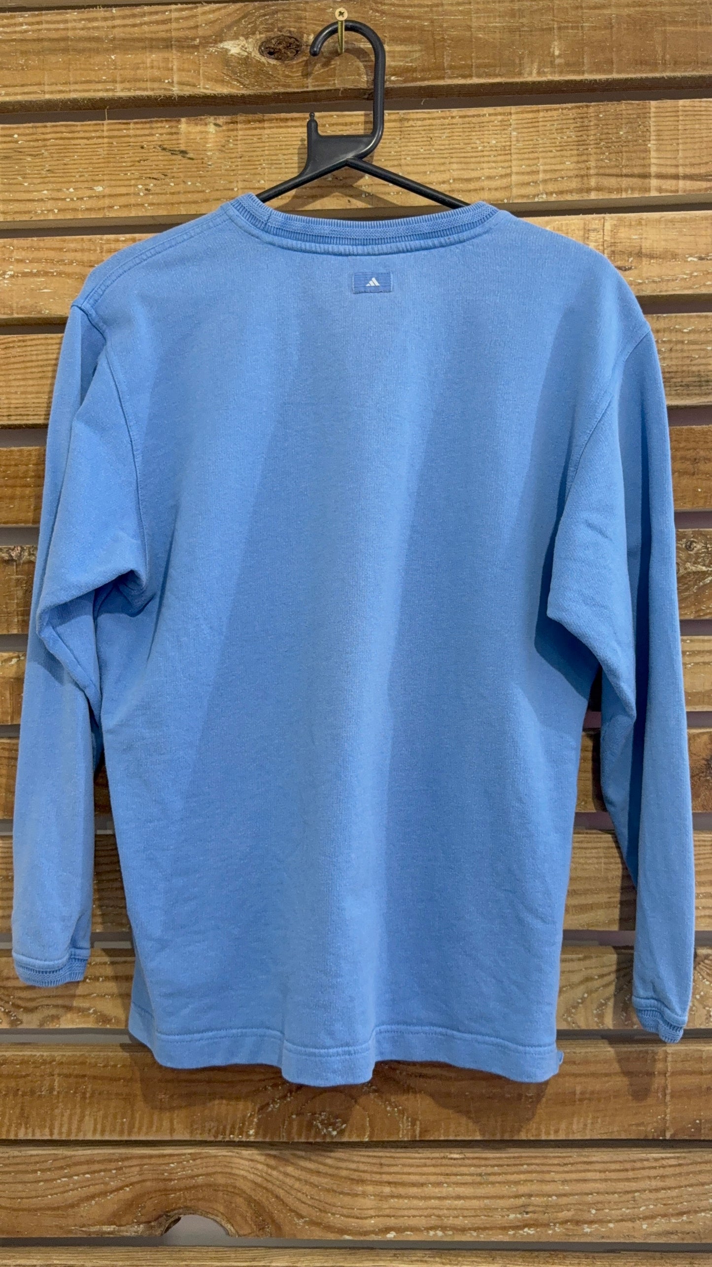 Vintage 90s Adidas blue sweater/ sweatshirt. Size Small.