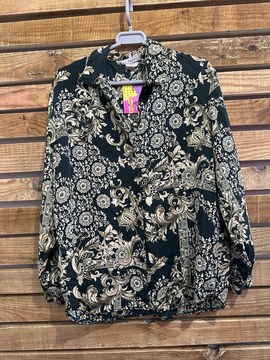 Vintage 80s pattern blouse. Size Large.