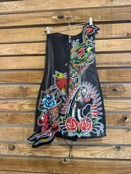 Ed Hardy x Namilia strapless dragon tattoo print mini dress. Size XS. Festival/ Rave