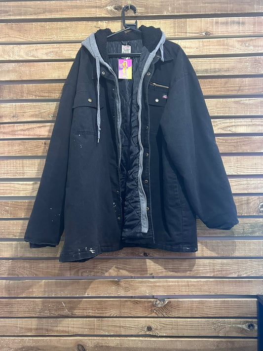 Vintage 90s Dickies Jacket with attached hoodie. Hooded jacket. Size 5XL. Workwear