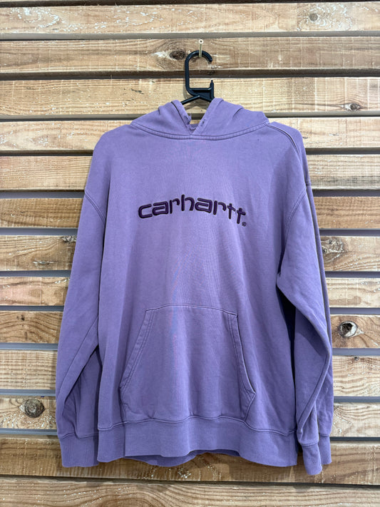 Vintage Y2K Carhartt hoodie/ hooded sweater. Purple. Size Small. Workwear.