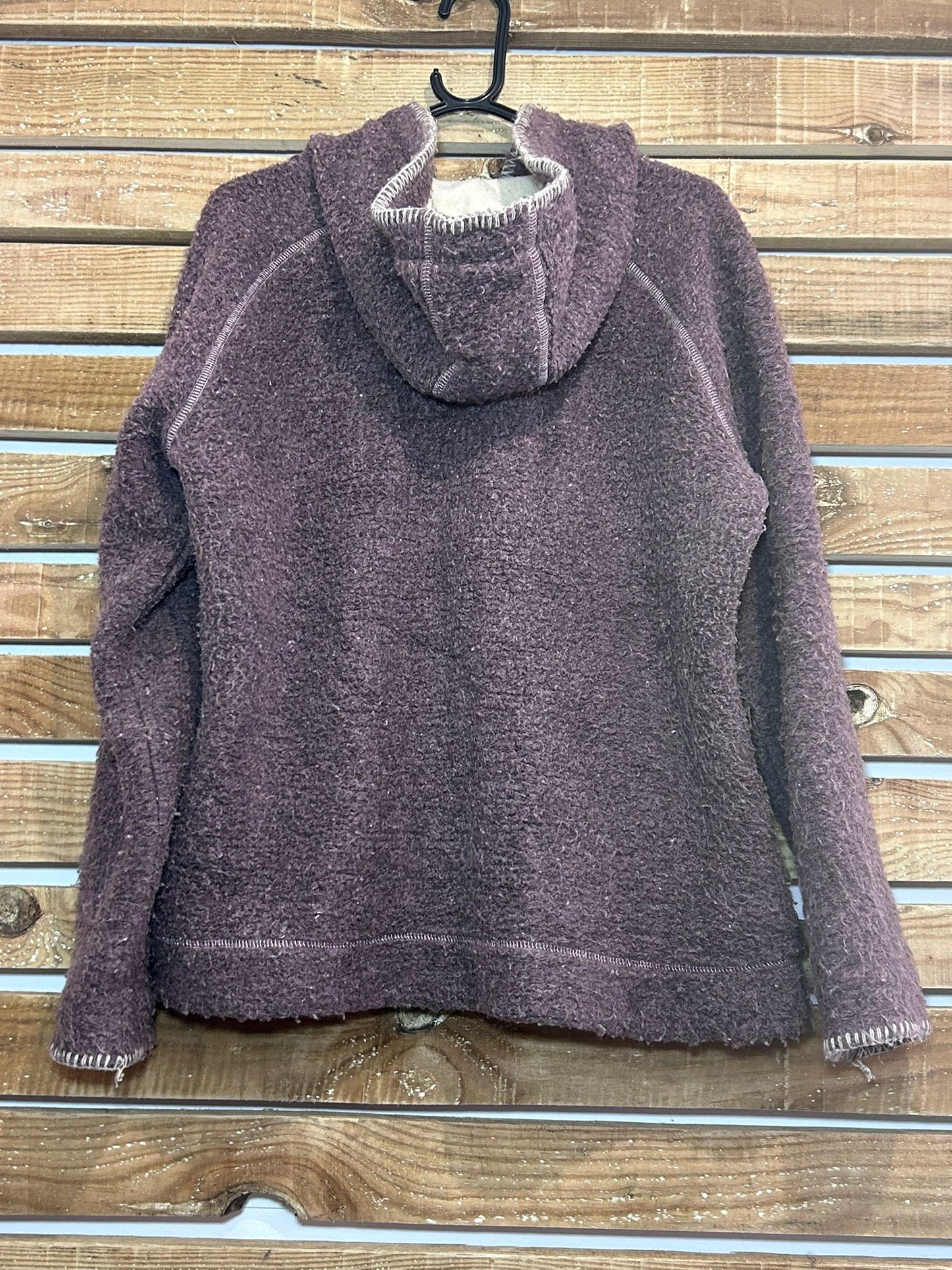 Vintage Y2K Weird Fish hoodie/ hooded sweater. Purple. Size 14.