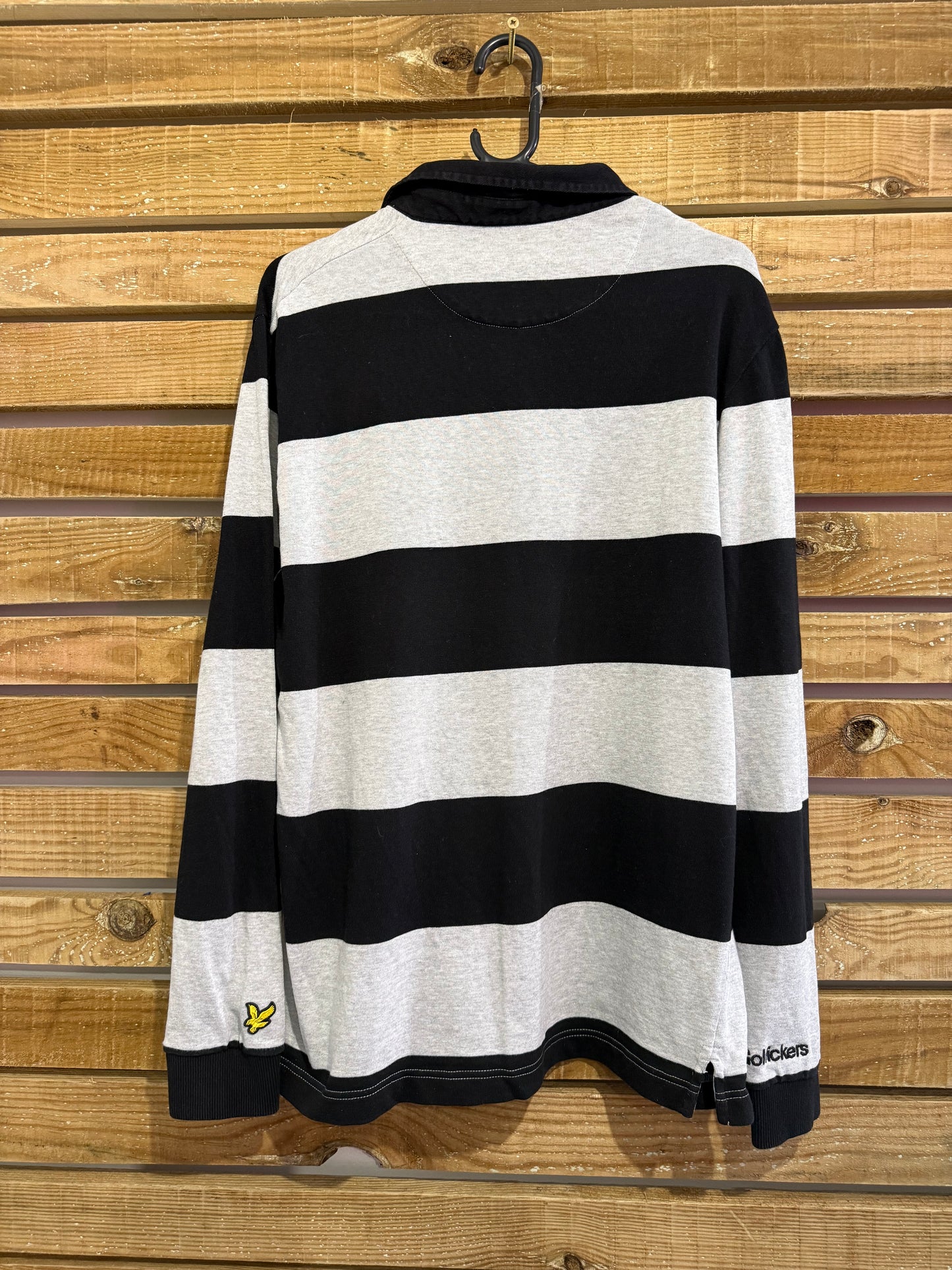 RARE Lyle & Scott x Golfickers Rugby Striped embroidered Shirt. Size Large.