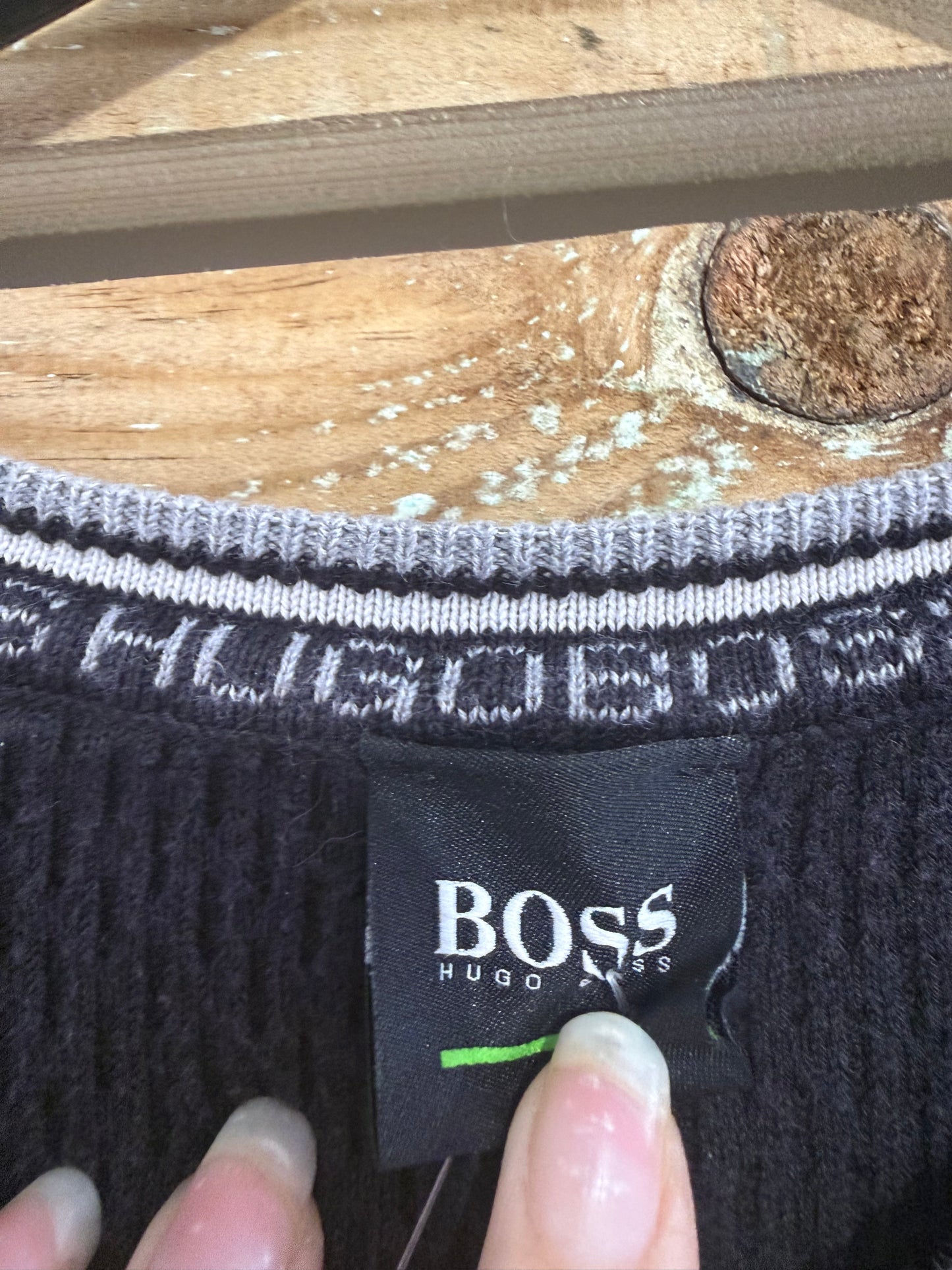Vintage Y2K Hugo Boss logo black Sweater/ Sweatshirt. Size XXL.