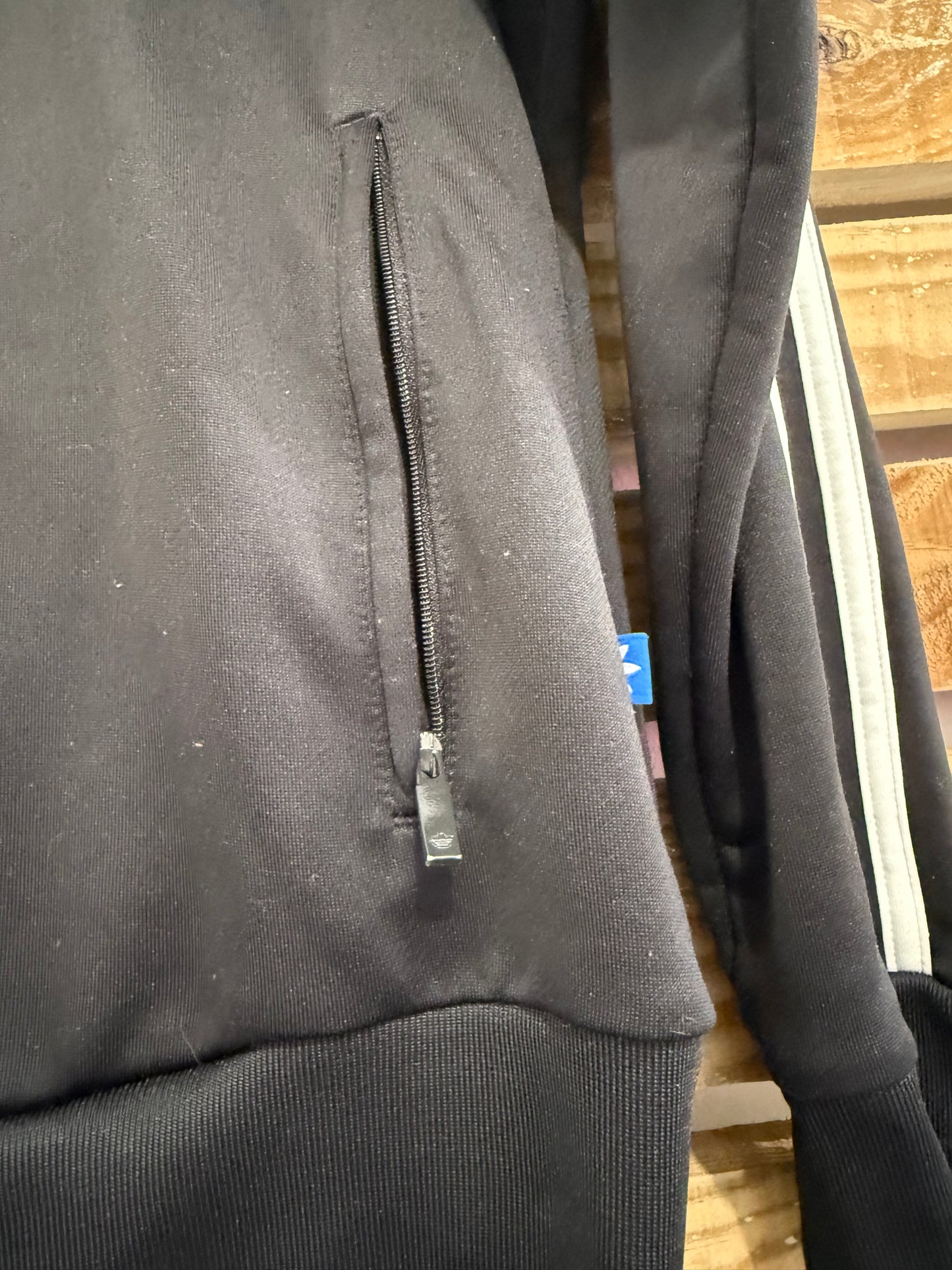 Vintage Y2K Adidas track jacket hoodie. Black. Size 14.