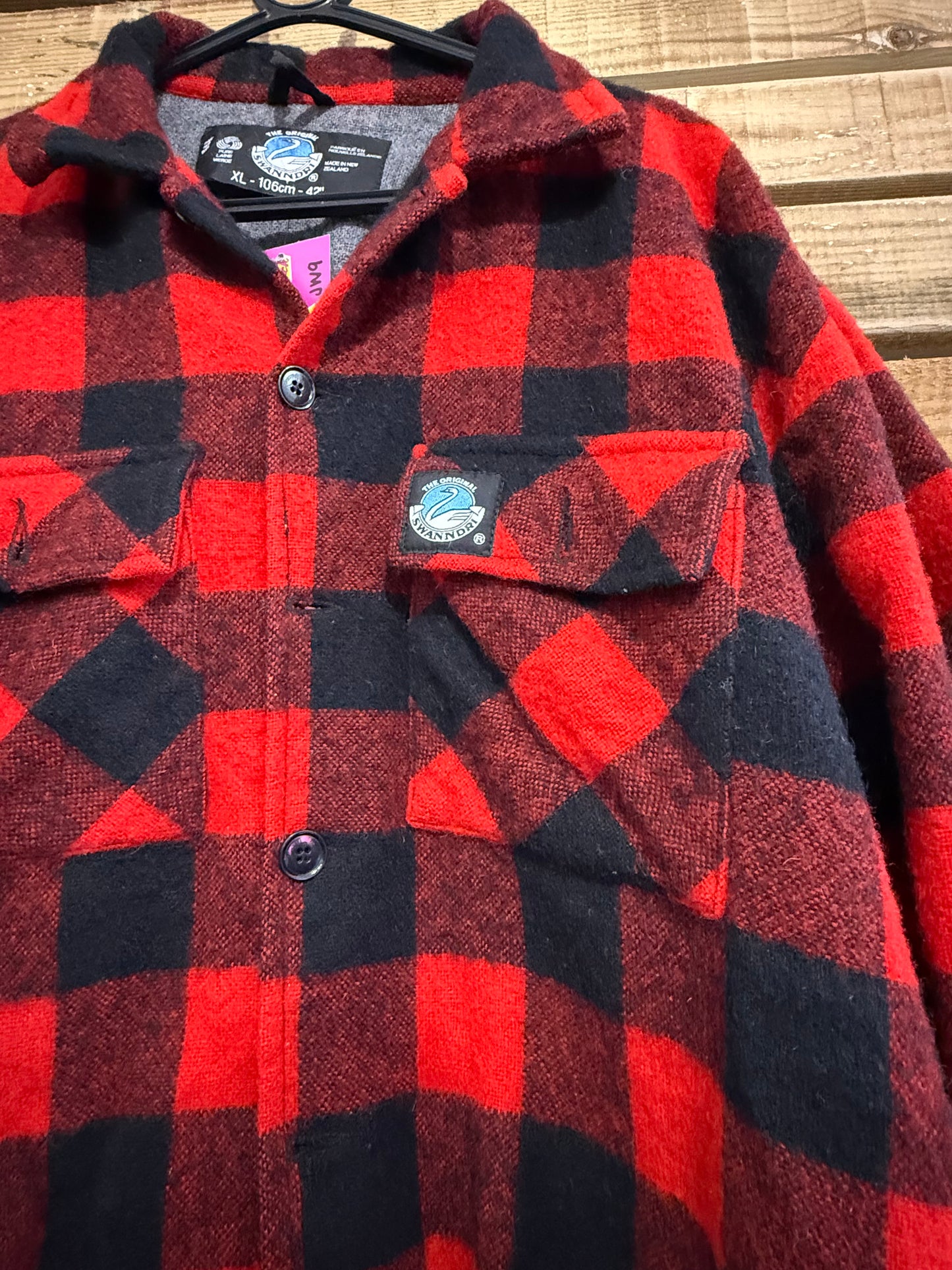 Vintage 90s Swanndri wool jacket/ overshirt. Checked. Size XL