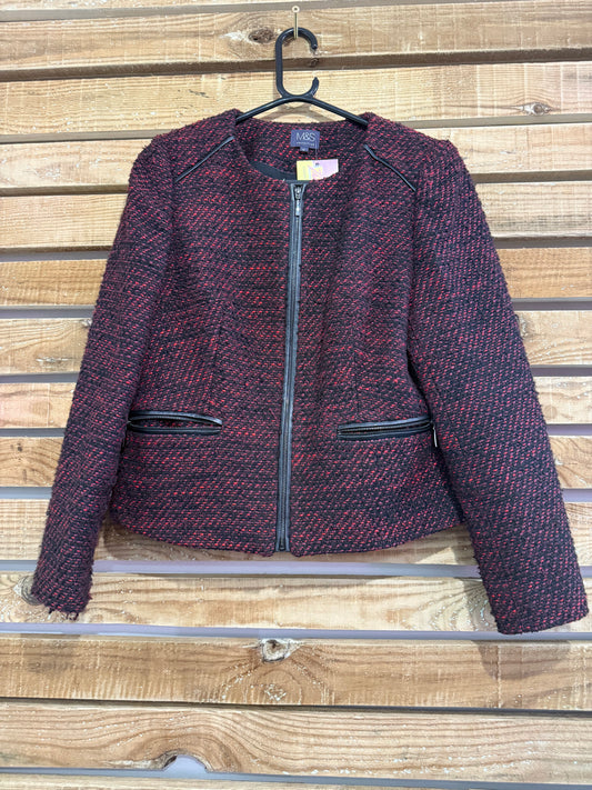 M&S Tweed wool zip up jacket. Size 12