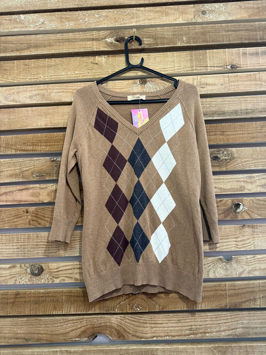 Vintage Y2K Michael Korrs argyle pattern jumper. Size medium.
