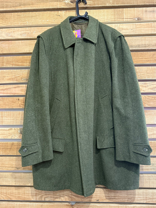 Vintage 80s Salko Austria Loden alpaca wool Coat. Green. Size large. 46” chest.