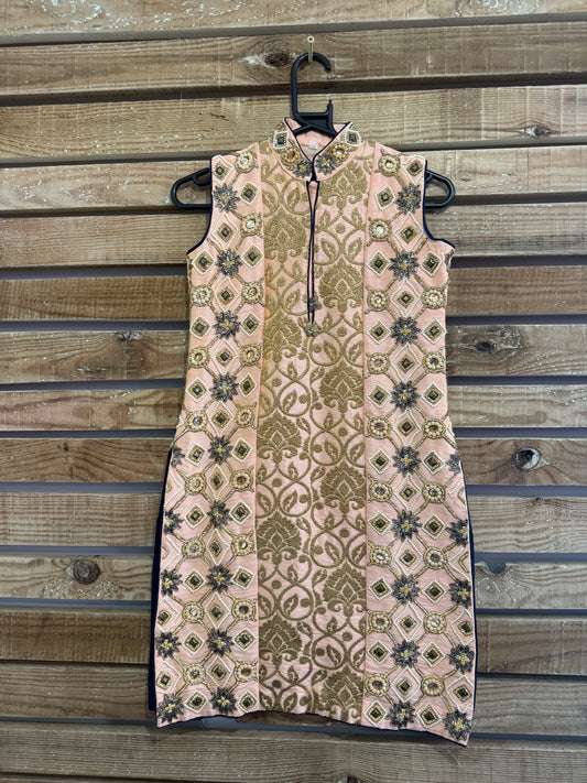 Vintage 60s beaded/ embroidered tapestry dress. Indian. Mod. Size UK8-10.