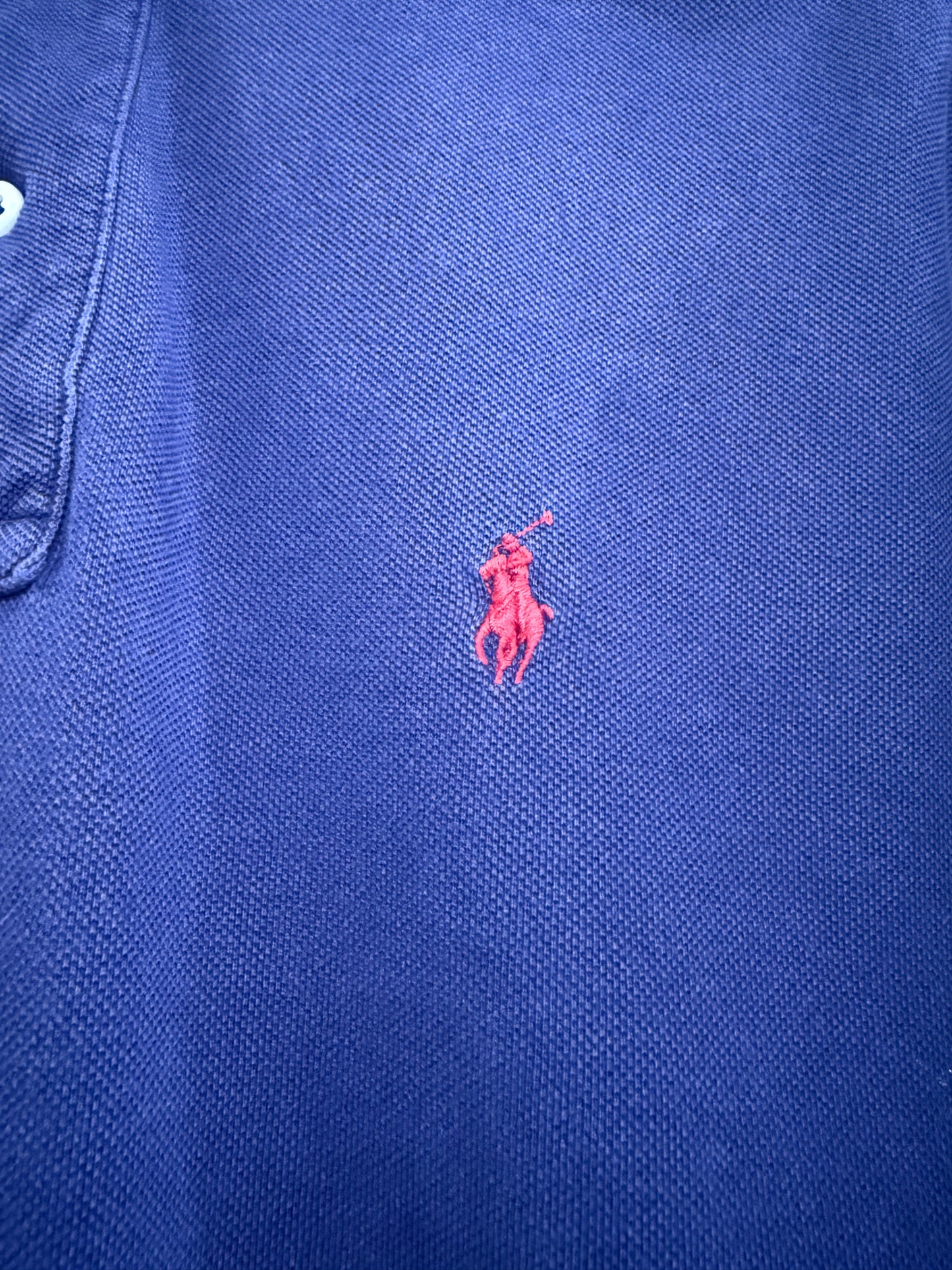 Vintage 90s Ralph Lauren pony polo shirt. Navy Blue. Size Large.
