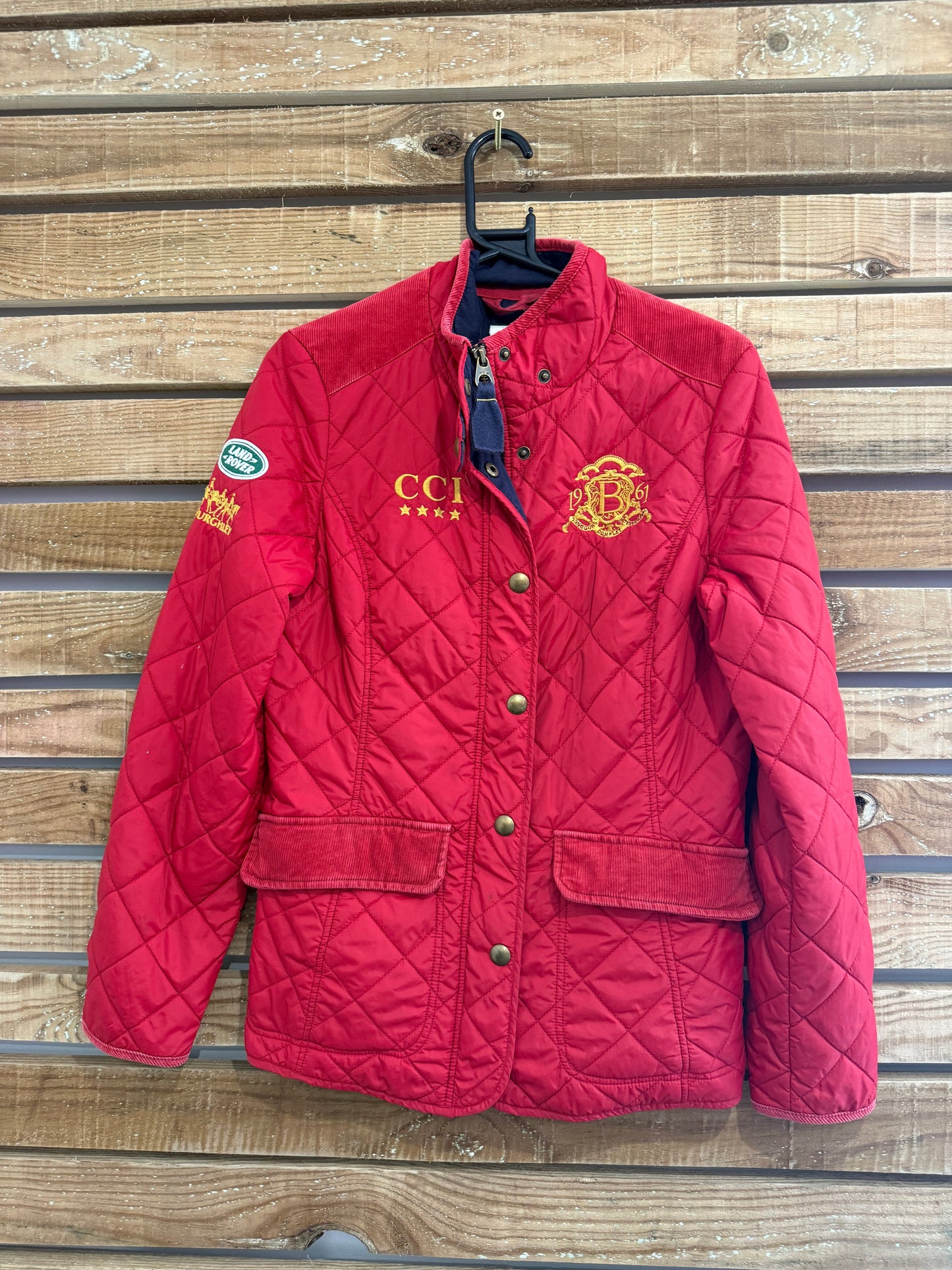 Joules Burghley quilted Jacket/Coat. Red. Horse riding. Size 12.