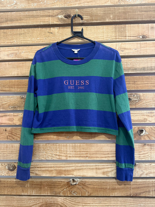 Vintage Y2K Guess striped cropped t-shirt. Crop top. Size Small.