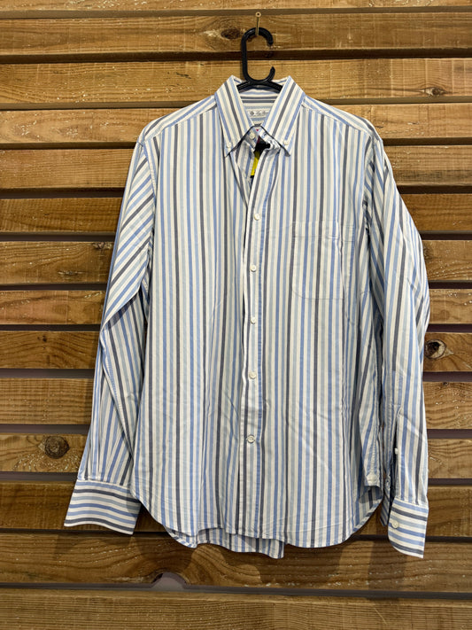 Loro Piana striped shirt. Blue. 16.5 collar. Size Large.