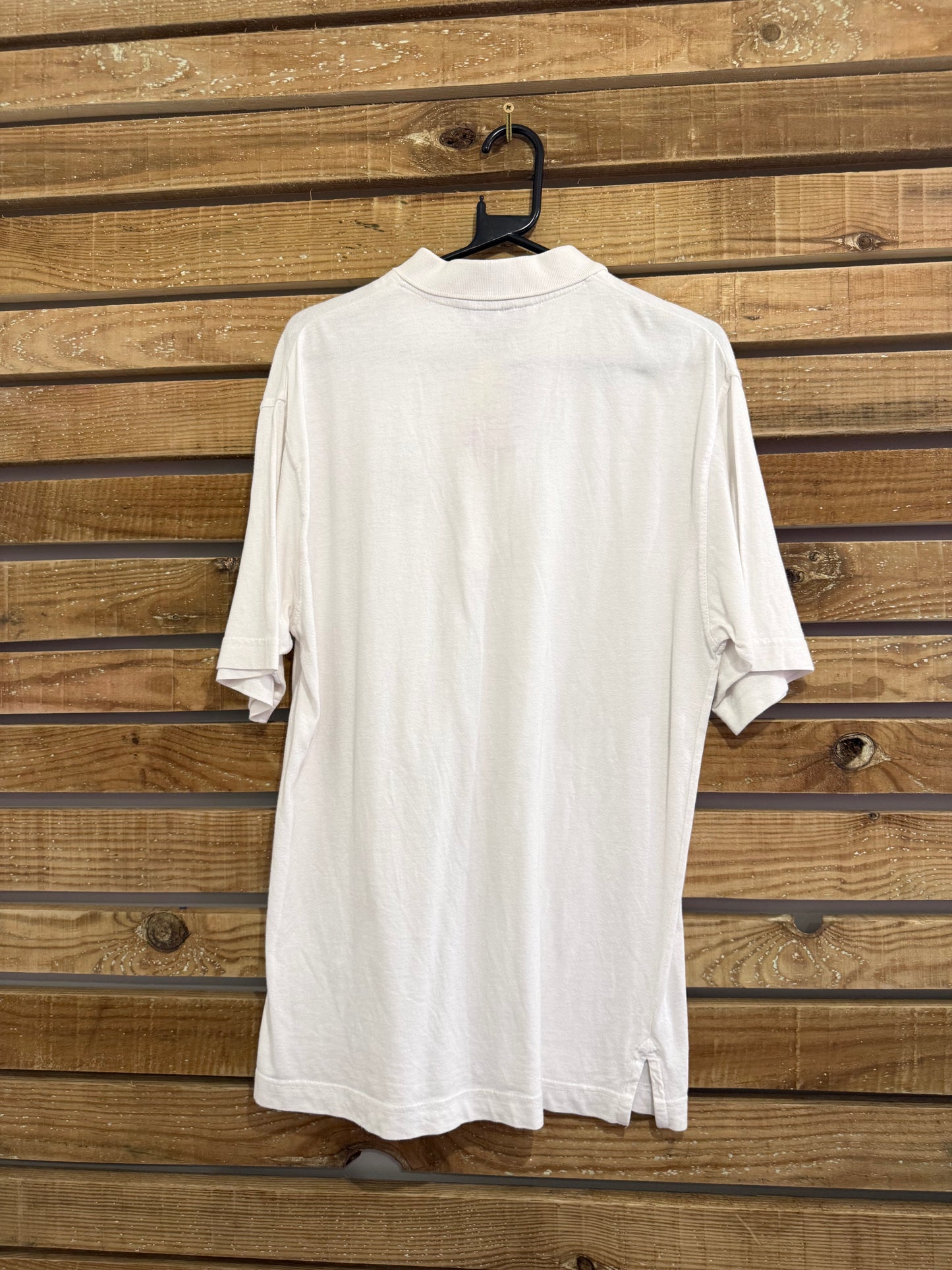 Vintage 90s Fila zip up polo shirt. White. Size Medium. 44” chest. Golf/Sports