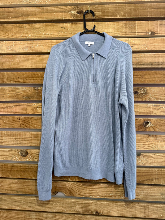 Reiss Aston 1/4 zip collared ribbed jumper/ sweater. Size Large.